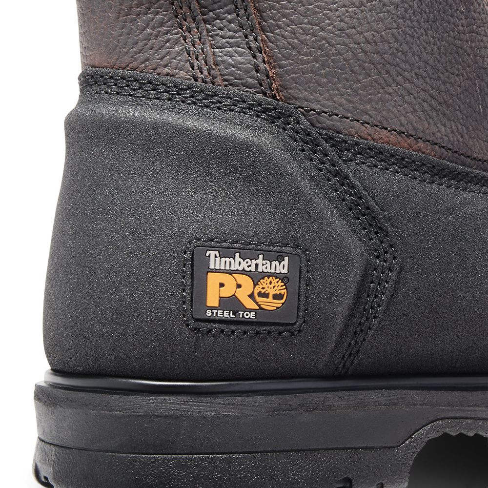 Timberland Μποτακια Εργασίας Ανδρικα Καφε - Pro® Powerwelt Wellington Steel Toe - Greece 8649730-EH